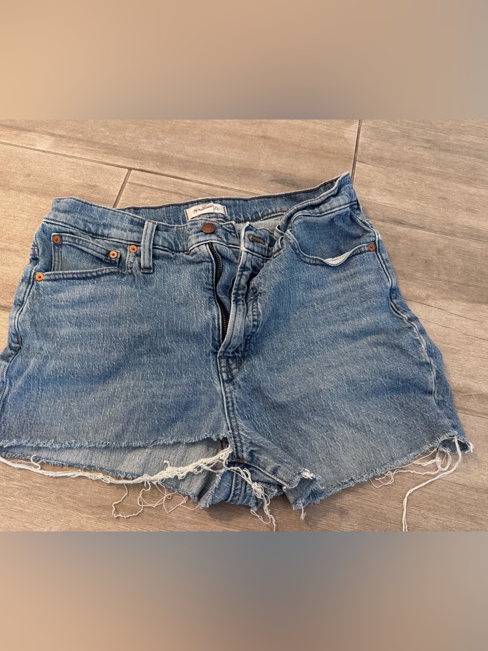 Madewell Light Blue Distressed Jean Shorts
